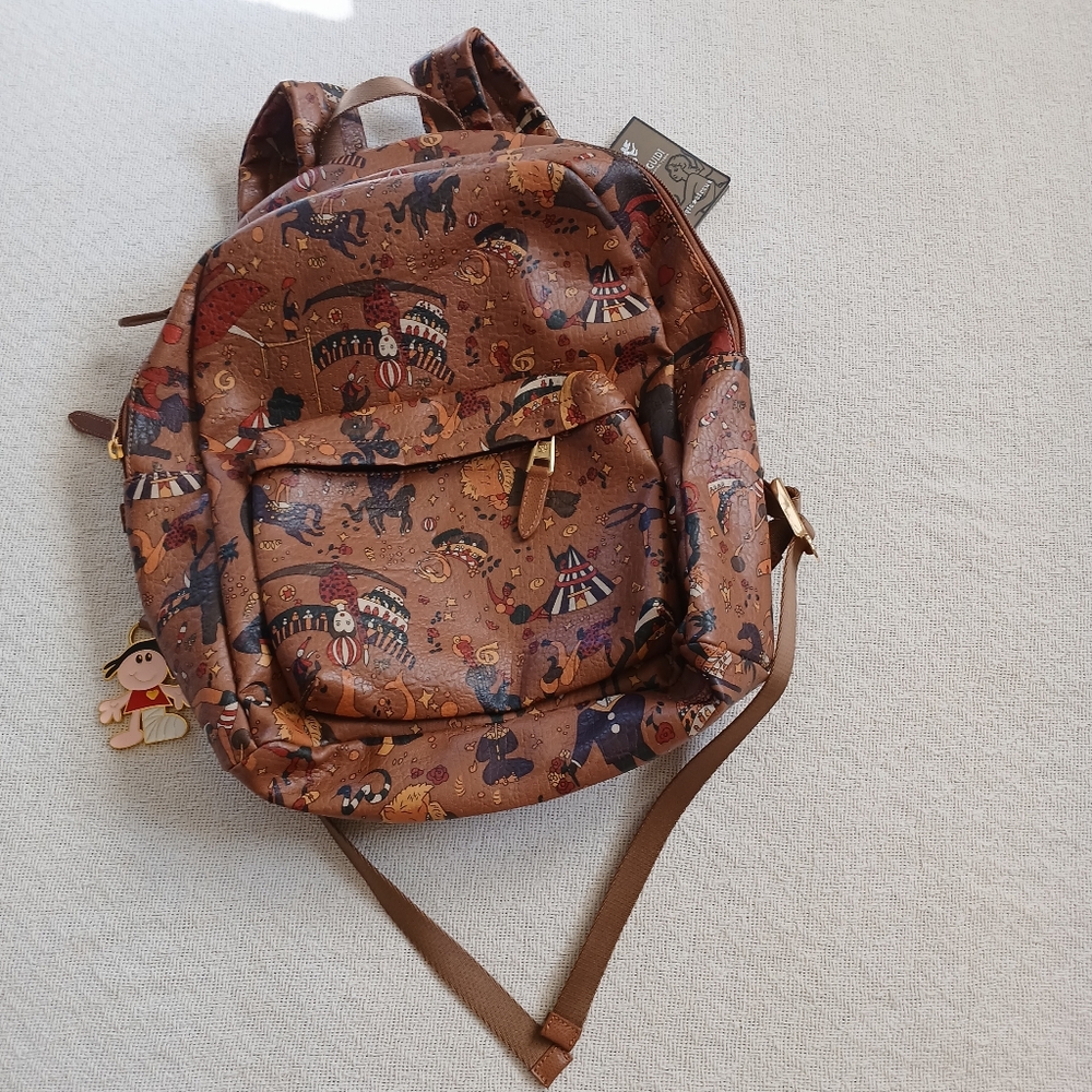 Piero Guidi Brown Patterned Backpack - image 1